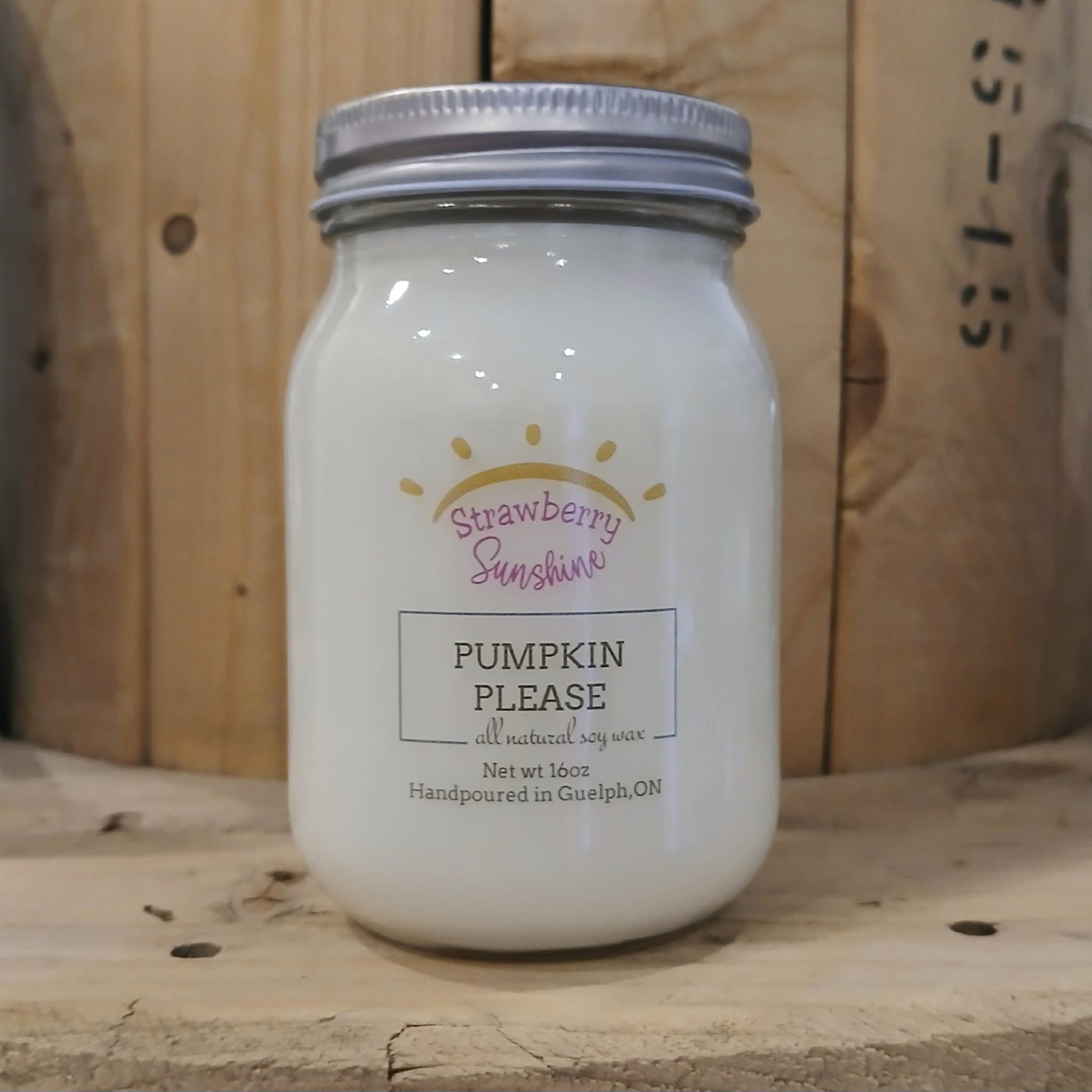 pumpkin please candles fall candles all natural soy wax candles guelph strawberry sunshine candles & beyond 16oz