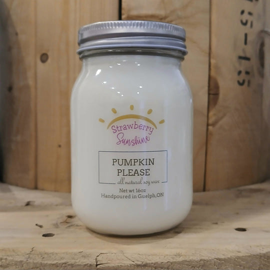 pumpkin please candles fall candles all natural soy wax candles guelph strawberry sunshine candles & beyond 16oz