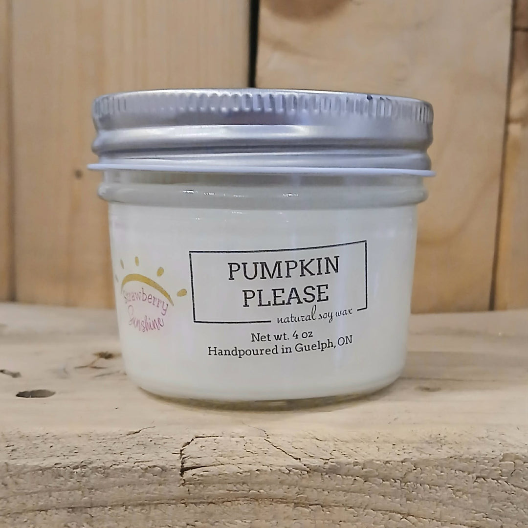 pumpkin please candles fall candles all natural soy wax candles guelph strawberry sunshine candles & beyond 4oz