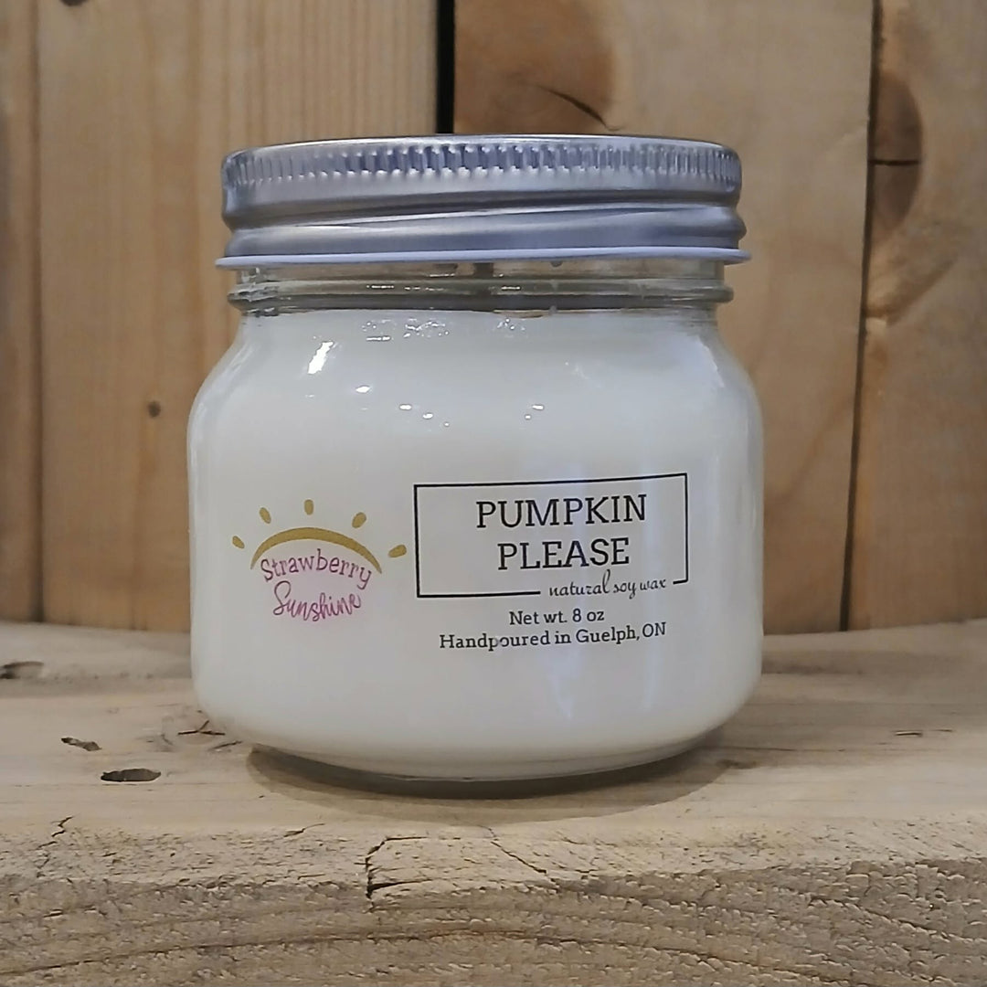 pumpkin please candles fall candles all natural soy wax candles guelph strawberry sunshine candles & beyond 8oz