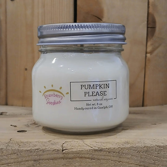 pumpkin please candles fall candles all natural soy wax candles guelph strawberry sunshine candles & beyond 8oz