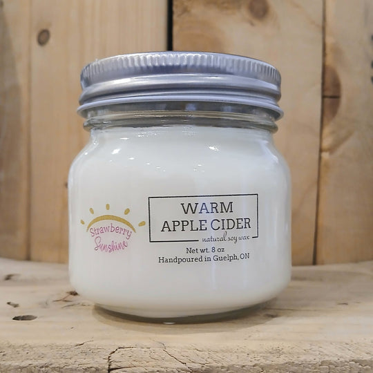 warm apple cider all natural soy wax candle guelph candle shop strawberry sunshine candles & beyond 8oz