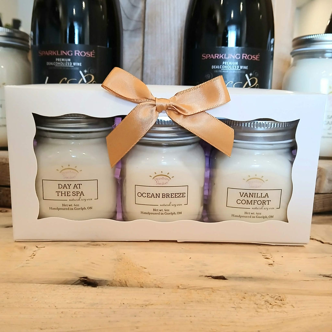 unwind collection gift set candle set candle gift soy candles spa