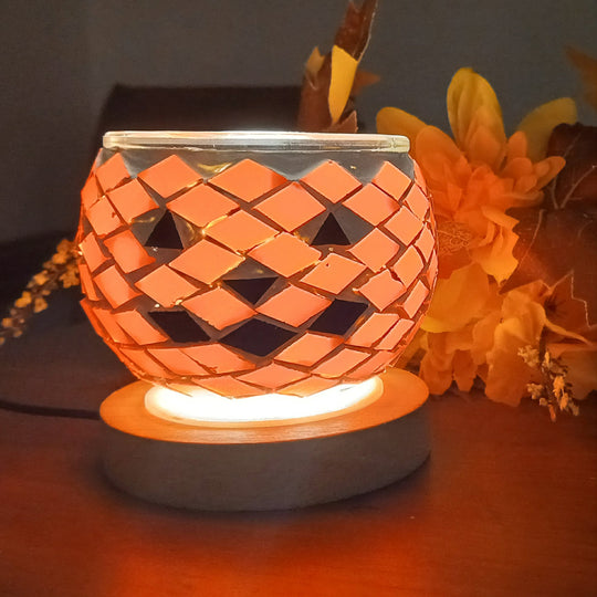mosaic pumpkin light